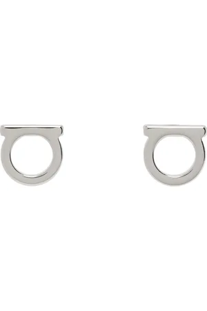 Salvatore Ferragamo Silver Gancini Earrings