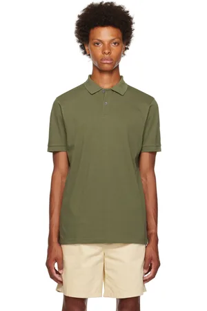 Sunspel Khaki Spread Collar Polo