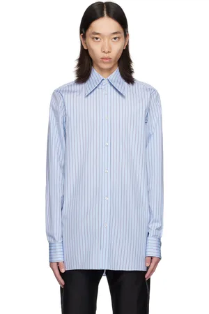 Maison Margiela Blue & White Point Collar Shirt