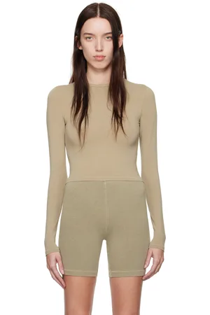 SKIMS Taupe New Vintage Cropped Long Sleeve T-shirt