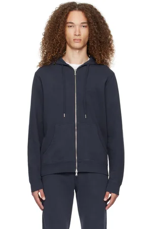 Sunspel Navy Zip Hoodie