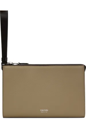 Tom Ford Beige Leather Mini Flat Pouch