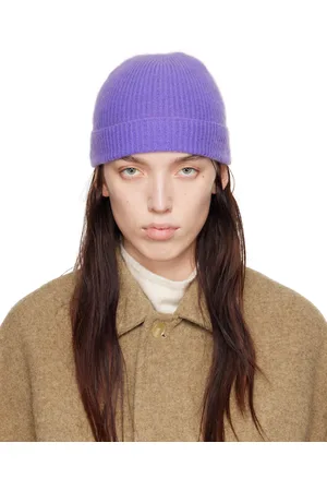 Auralee Purple Ribbed Beanie