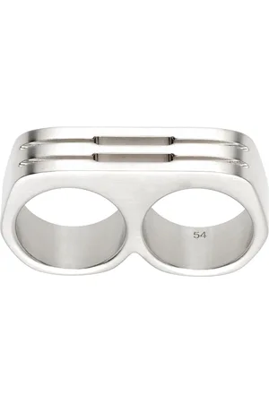 Rick Owens Silver Porterville Double Grill Ring