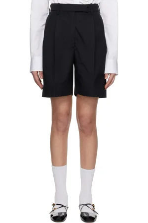Thom Browne Black Typewriter Cloth Double Pleat Shorts