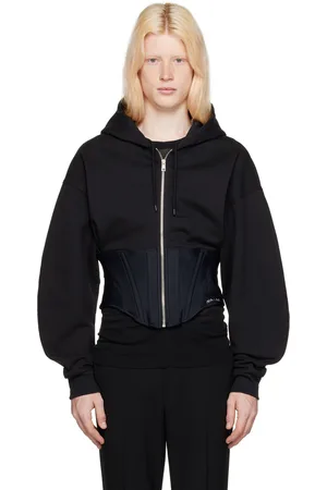 MUGLER Black Corseted Hoodie