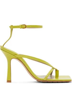 Bottega Veneta Green Strappy Stretch Heeled Sandals