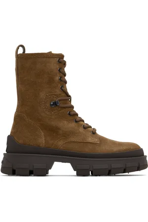 Moncler Brown Hevea Suede Lace-Up Boots