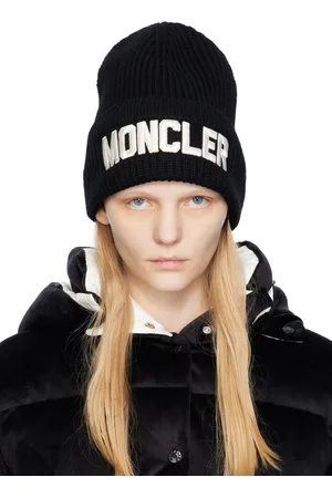 Moncler Black Embroidered Beanie