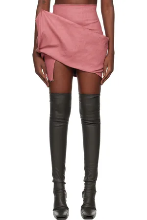 Rick Owens Pink Porterville Draped Miniskirt