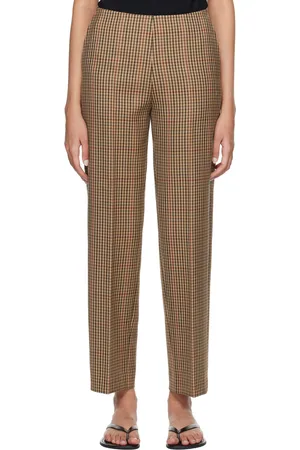 DRIES VAN NOTEN Tan Check Trousers