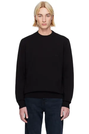 HUGO BOSS Black Logo-Embroidered Sweater