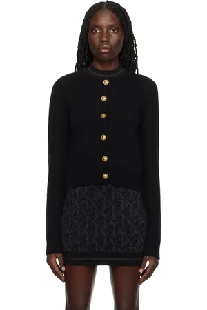 Palm Angels Black Curved Cardigan