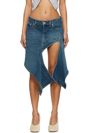Y / PROJECT Blue Cut Out Denim Miniskirt
