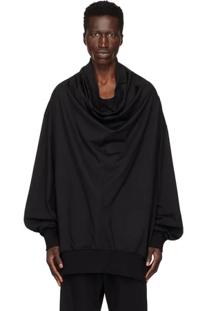 JULIUS Black Drape Long Sleeve T-Shirt