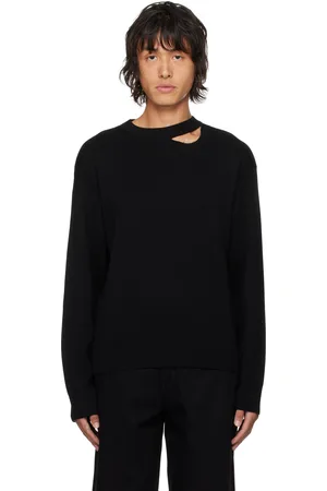 LGN LOUIS GABRIEL NOUCHI Black Asymmetrical Opening Sweater