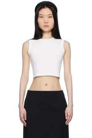 Flore Flore White Esmé Crop Tank Top