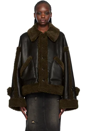 lesugiatelier Black & Brown Paneled Faux-Shearling Jacket