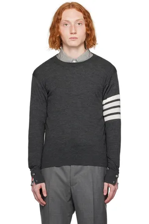 Thom Browne Gray Classic 4-Bar Sweater