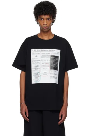 Maison Margiela Black Newspaper Print T-shirt