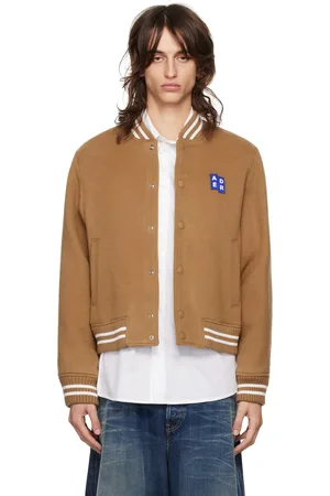 Ader Error Beige TRS Tag Varsity Bomber Jacket