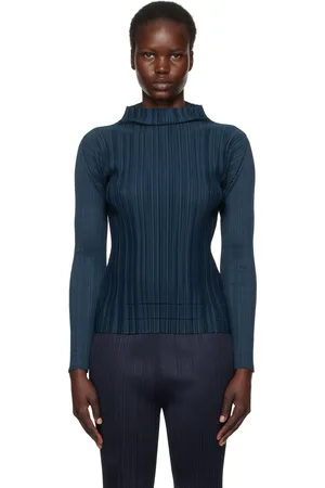 PLEATS PLEASE ISSEY MIYAKE Navy Soft Pleats Top