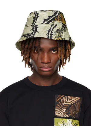 DRIES VAN NOTEN Yellow & Black Printed Bucket Hat