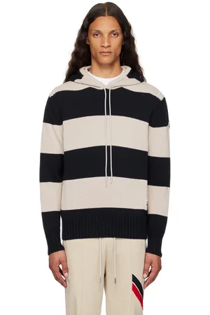 Moncler Navy & Beige Stripe Hoodie