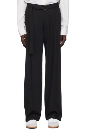 CMMN SWDN Black Omari Double Pleated Trousers