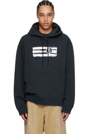 Maison Margiela Black Printed Logo Hoodie