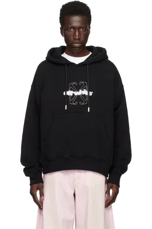 OFF-WHITE Black Flock Arrow Skate Hoodie