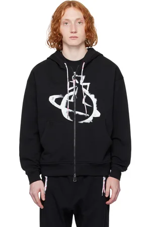 Vivienne Westwood Black Stencil Orb Rugged Zip Hoodie