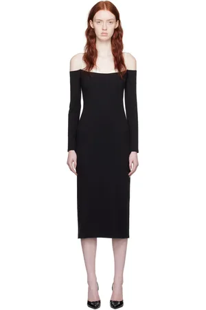 Reformation Black Graysen Midi Dress
