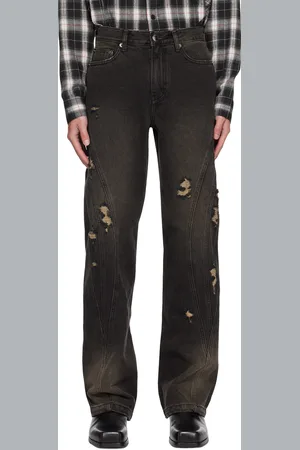 lesugiatelier Black Damaged Jeans