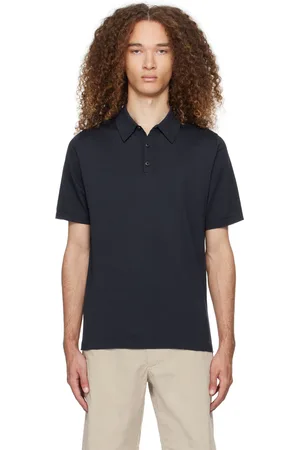 Sunspel Navy Three-Button Polo