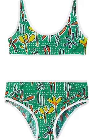 Marni Kids Green Carioca Print Bikini