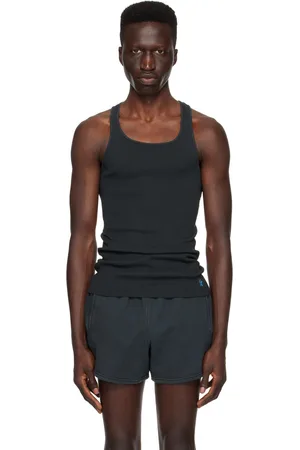 GREG ROSS Black Raw Edge Tank Top