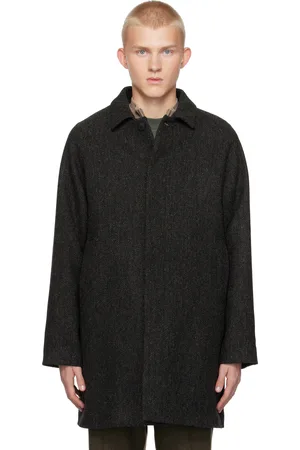 Sunspel Gray Harris Tweed Car Coat