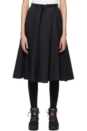 Moncler Black Belted Midi Skirt