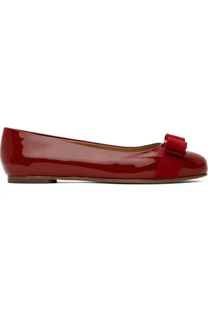 Salvatore Ferragamo Red Varina Ballerina Flats