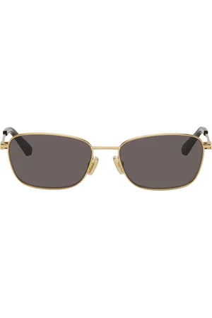 Bottega Veneta Gold Rectangular Sunglasses