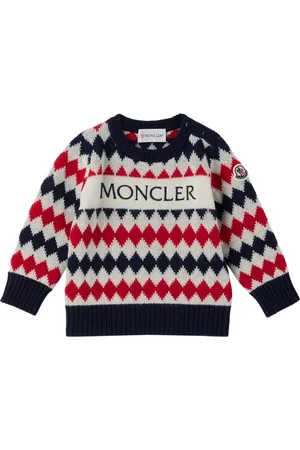 Moncler Baby Navy & Red Argyle Sweater