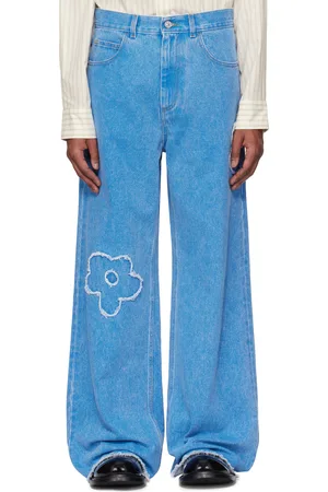 Marni Blue Patch Mid Rise Jeans