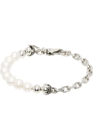 EMANUELE BICOCCHI SSENSE Exclusive Silver Pearl Bracelet