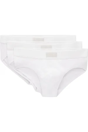 SKIMS Three-Pack White Cotton Briefs