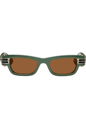 Bottega Veneta Green Bolt Squared Sunglasses