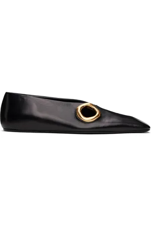 Jil Sander Black Cutout Ballerina Flats