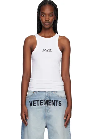 Vetements White Oval Logo Tank Top