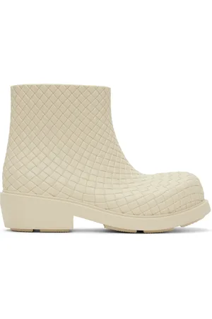 Bottega Veneta Off-White Fireman Ankle Boots