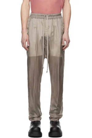 Rick Owens Taupe Hollywood Drawstring Long Trousers